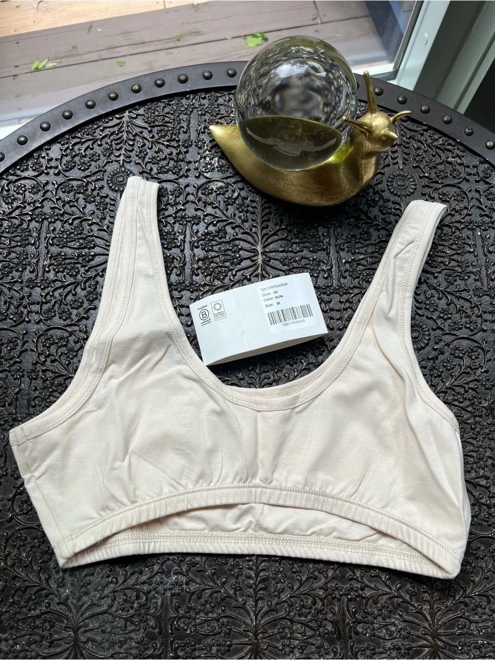 MATE THE LABEL ORGANIC COMFORT SCOOP BRALETTE BONE M - Picture 2 of 5